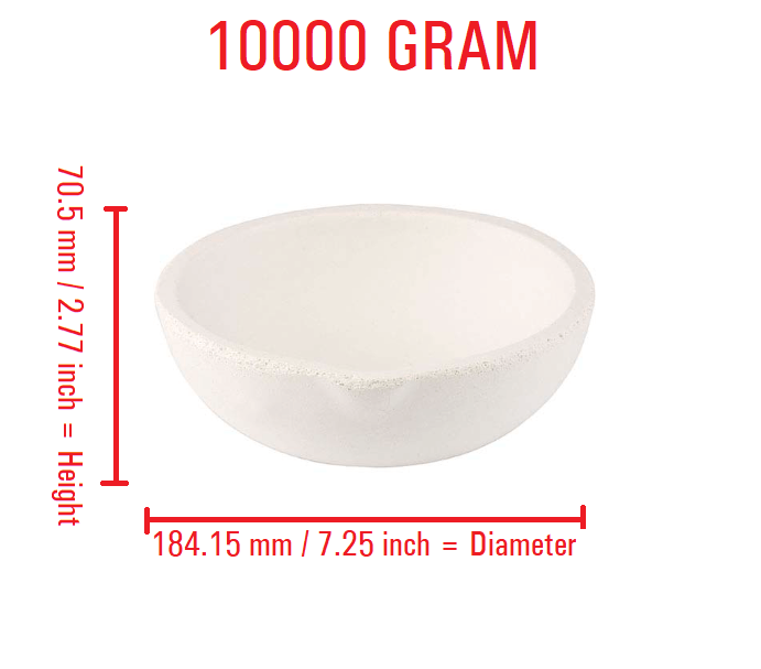 10000 Gram Ceramic Crucible Melting Dish | Torch Casting Jewelry Gold Silver Refining