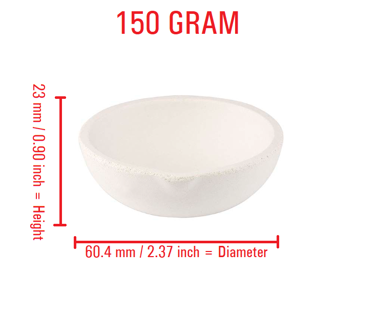 150 Gram | Ceramic Crucible Melting Dishes Casting Torch Jewelry Refining Gold Silver