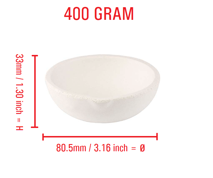 400 Gram Ceramic Crucible Melting Dish | Torch Casting Jewelry Gold Silver Refining