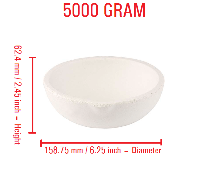 5000 Gram Ceramic Crucible Melting Dish | Torch Casting Jewelry Gold Silver Refining