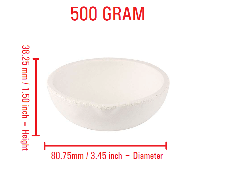 500 Gram Ceramic Crucible Melting Dish | Torch Casting Jewelry Gold Silver Refining