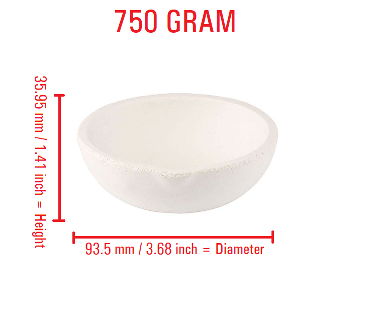 750 Gram Ceramic Crucible Melting Dish | Torch Casting Jewelry Gold Silver Refining