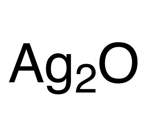 Chemical formula of Silver(I) Oxide, Ag2O, representing high purity compound.