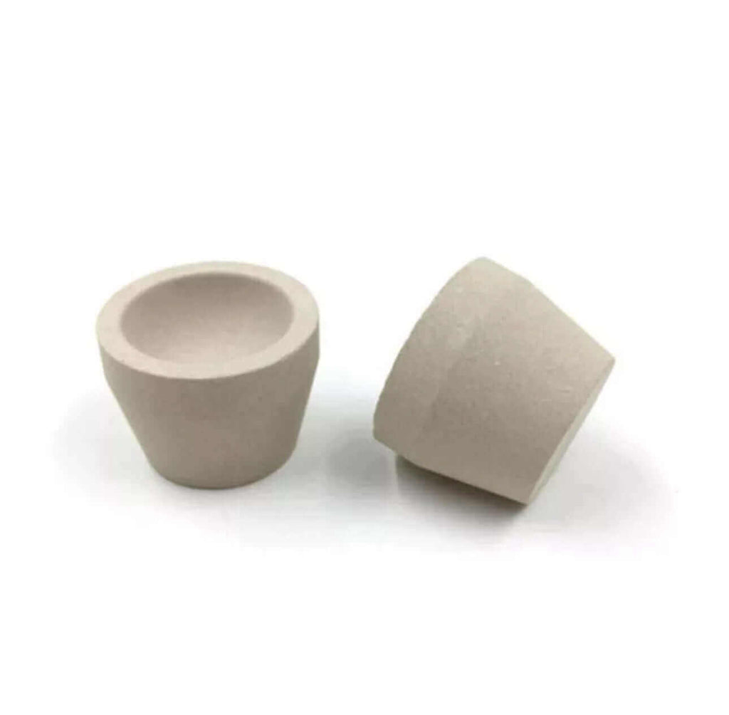 Mabor Magnesia tapered cupels set for gold and silver refining, durable and heat-resistant.