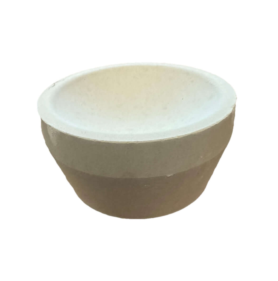 Mabor Magnesia Cupel tapered cupel for gold and silver refining, designed for high heat resistance and impurity absorption.
