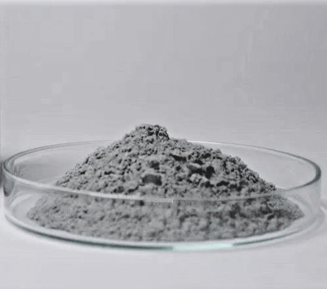 High purity silver(I) oxide powder in a petri dish, showcasing 99.9% purity for chemical applications.
