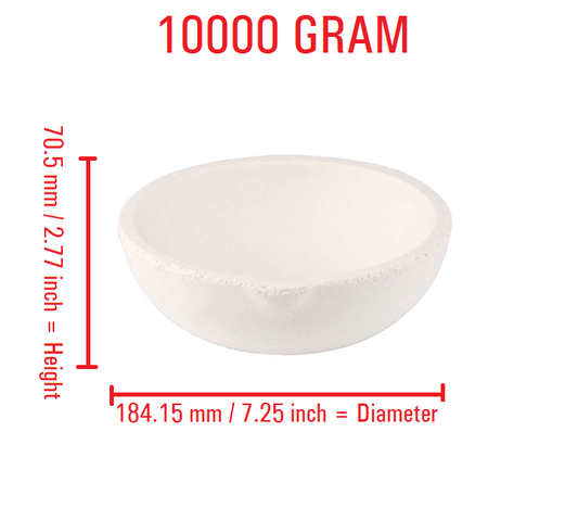 10000 Gram Ceramic Crucible Melting Dish | Torch Casting Jewelry Gold Silver Refining