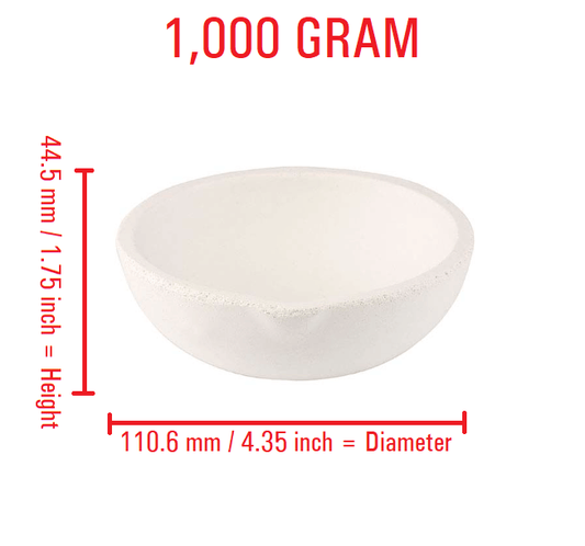 1000 Gram Ceramic Crucible Melting Dish | Torch Casting Jewelry Gold Silver Refining