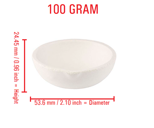 100 Gram | Ceramic Crucible Melting Dishes Casting Torch Jewelry Refining Gold Silver