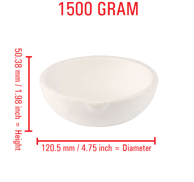 1500 Gram Ceramic Crucible Melting Dish | Torch Casting Jewelry Gold Silver Refining