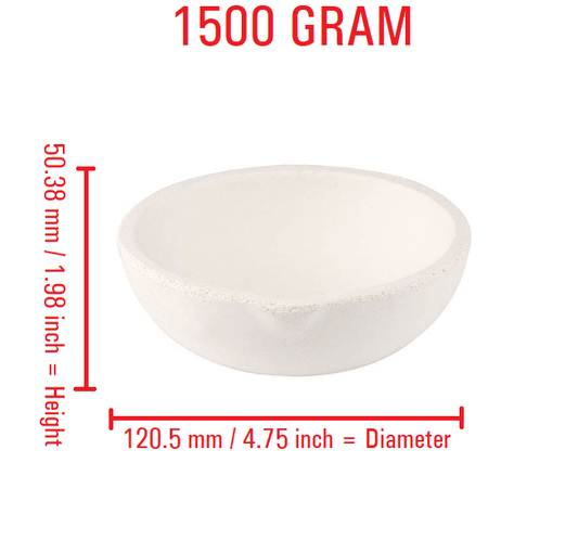 1500 Gram Ceramic Crucible Melting Dish | Torch Casting Jewelry Gold Silver Refining