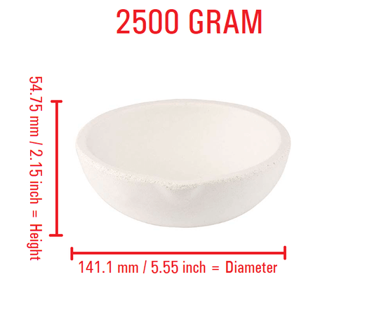 2500 Gram Ceramic Crucible Melting Dish | Torch Casting Jewelry Gold Silver Refining