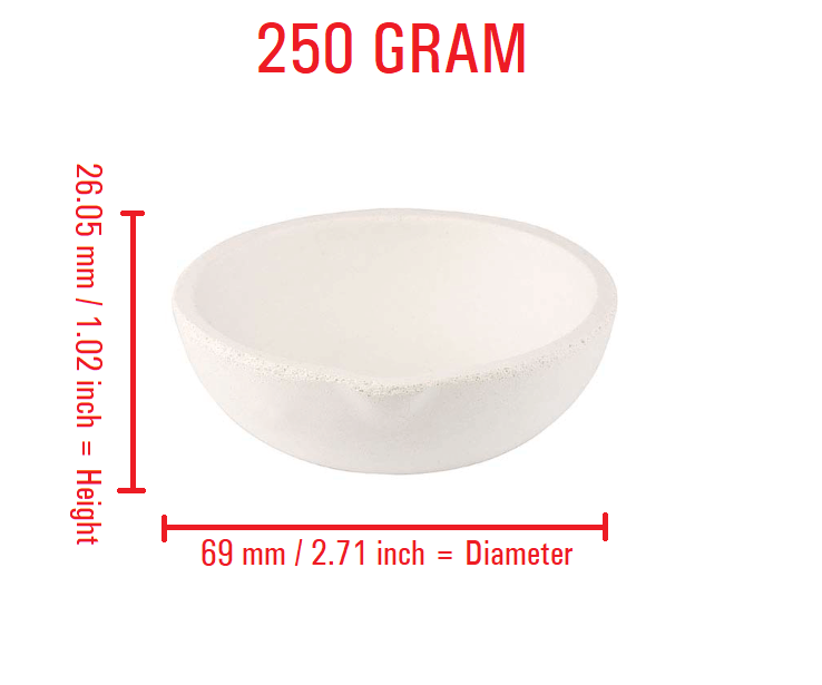 250 Gram Ceramic Crucible Melting Dish | Torch Casting Jewelry Gold Silver Refining