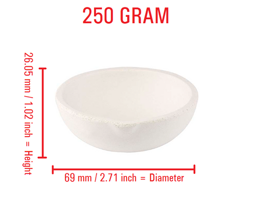 250 Gram | Ceramic Crucible Melting Dishes Casting Torch Jewelry Refining Gold Silver
