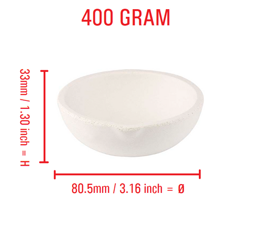 400 Gram | Ceramic Crucible Melting Dishes Casting Torch Jewelry Refining Gold Silver