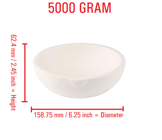 5000 Gram Ceramic Crucible Melting Dish | Torch Casting Jewelry Gold Silver Refining